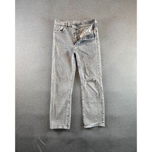 ALL SAINTS Edie Jeans Womens 29 Snow Gray Organic Cotton High Rise Stretch Denim